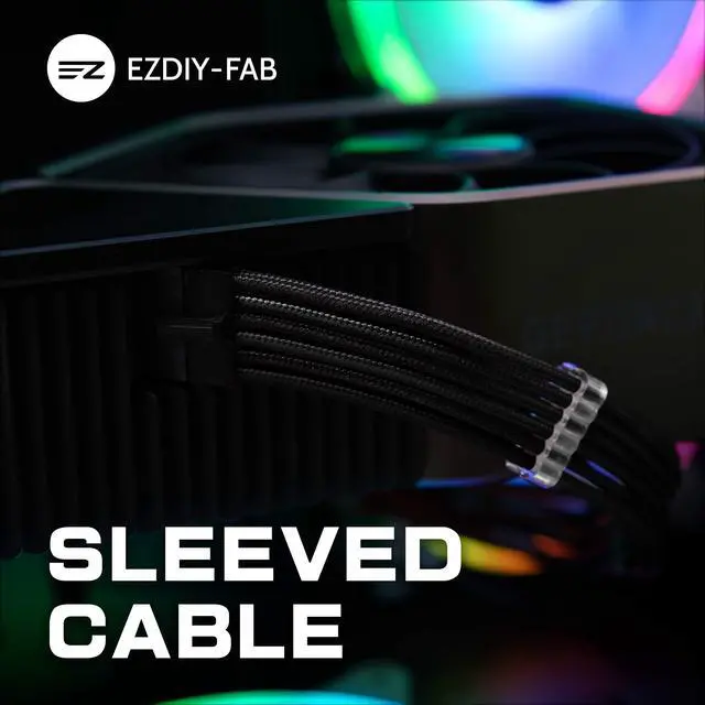 Alt view image 5 of 7 - RTX 3000 Series 12 Pin to Dual 8 Pin PCIe Sleeved Extension Cable 300 MM- Connector for NVIDIA Ampere GEFORCE RTX 3060ti 3070 3080 FE Funder Edition- Black