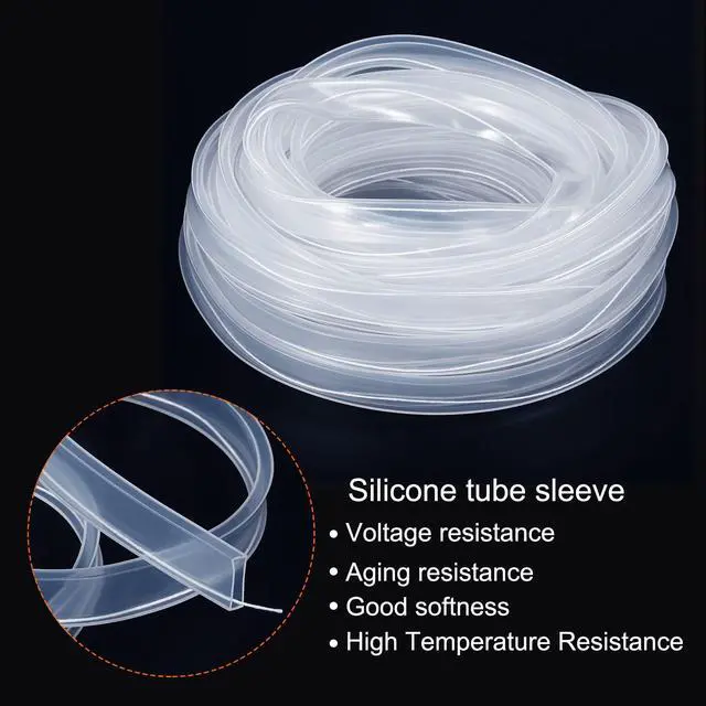 Alt view image 3 of 7 - 16.4ft Silicone Tube Sleeve, 2 Pack Flat Flexible IP67 Waterproof Protection Cover Fit RGBW/RGBWW 12mm Wide Non-Weatherproof LED Strip, Clear