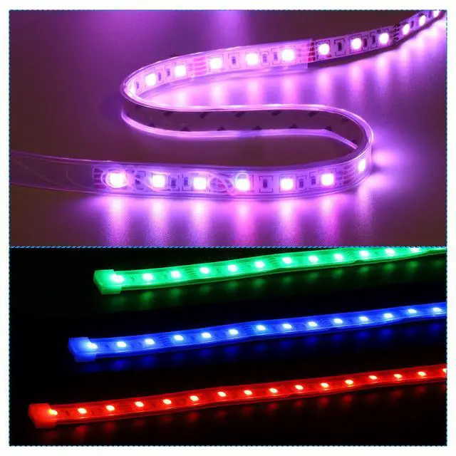 Alt view image 6 of 7 - 16.4ft Silicone Tube Sleeve, 2 Pack Flat Flexible IP67 Waterproof Protection Cover Fit RGBW/RGBWW 12mm Wide Non-Weatherproof LED Strip, Clear
