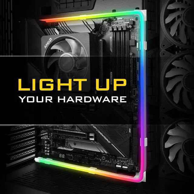Alt view image 6 of 7 - Premium Addressable LED Strip Kit for PC 5V ARGB Motherboard Sync,Upgraded with 3-Kinds Mounting Clips-1X 1M/39.3in Smooth Lighting Strip