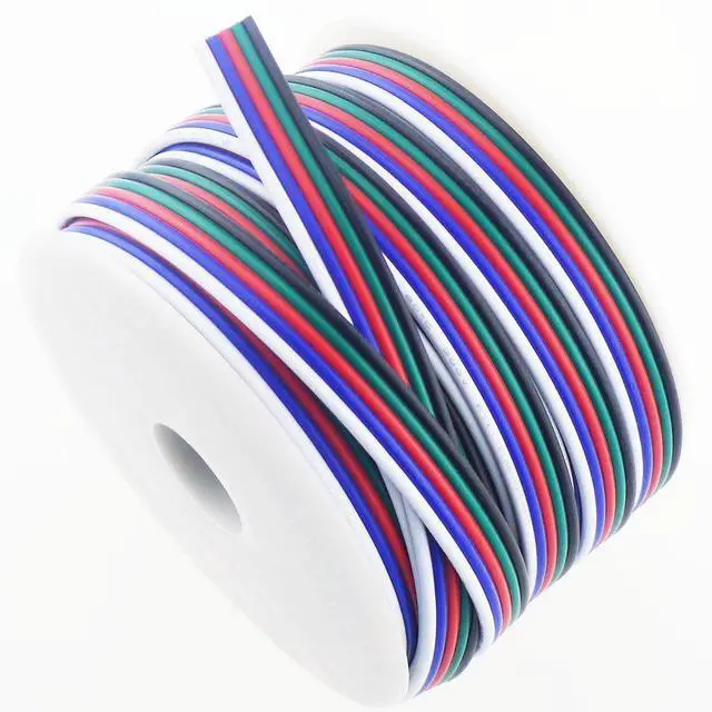 Alt view image 2 of 3 - 40FT 18 Gauge RGBW LED Strip Extension Cable 18AWG 5pin 5 Color Stand Electrical Flexible Wire Extension Cord for RGBW RGBWW LED Ribbon Lamp Tape Lighting (40 Feet per Spool)