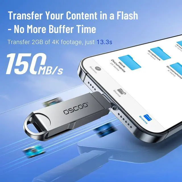 Alt view image 3 of 7 - 32GB USB Flash Drive, USB 3.1 Gen 1 Dual USB-C & USB-A Memory Stick, Portable Thumb Drive for iPhone 15/16/17, Mac, Android Phones, Tablets, Laptops, Mac, Windows Photo & Video Backup