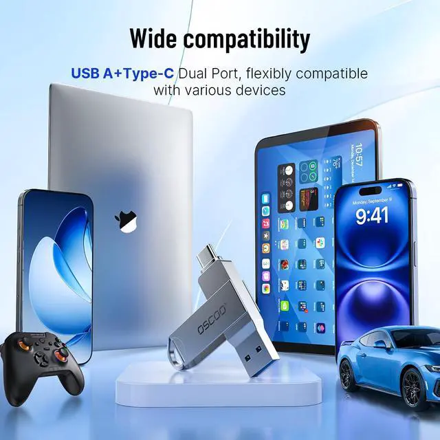 Alt view image 5 of 7 - 32GB USB Flash Drive, USB 3.1 Gen 1 Dual USB-C & USB-A Memory Stick, Portable Thumb Drive for iPhone 15/16/17, Mac, Android Phones, Tablets, Laptops, Mac, Windows Photo & Video Backup