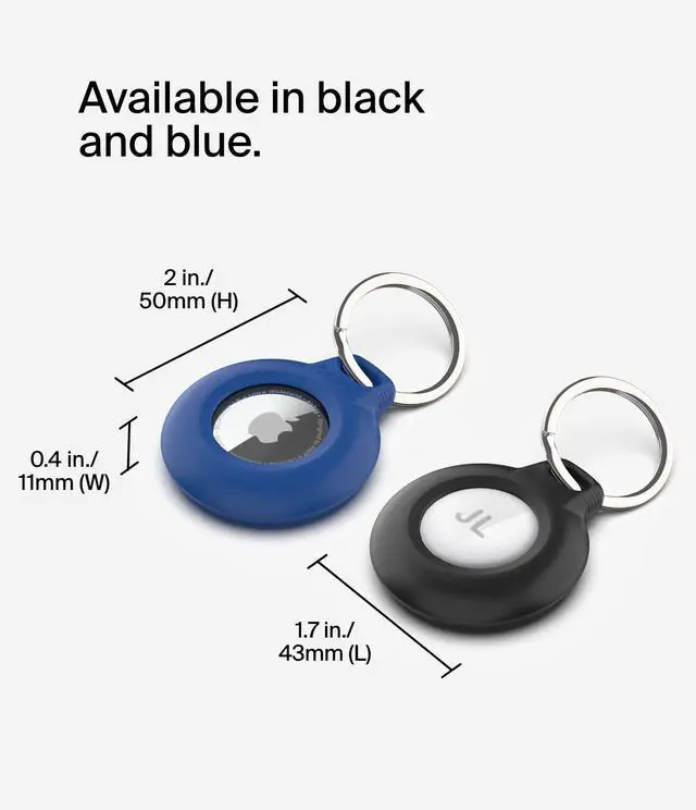 Alt view image 5 of 7 - Waterproof Apple AirTag Secure Holder with Key Ring, Durable Scratch-Resistant AirTag Case, Protective AirTag Keychain Accessory for Keys, Pets, Luggage, Backpacks, and More - Black