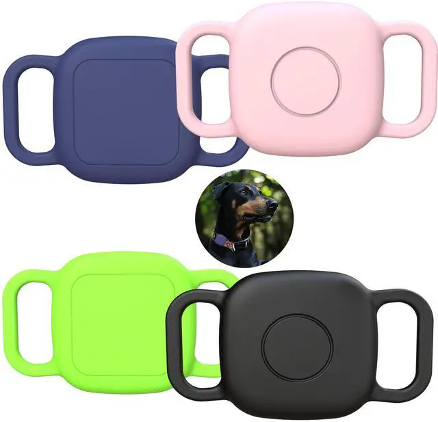 Main image of Waterproof Dog Collar Holder for Tile Life360 Mate 2024/2022 Tracker, Anti Lost Soft Silicone Case for cat pet Necklace, Protective Cover Accessories for Tile Tracker Finder (Black/Green/Pink/Blue)