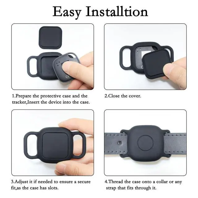 Alt view image 4 of 7 - Waterproof Dog Collar Holder for Tile Life360 Mate 2024/2022 Tracker, Anti Lost Soft Silicone Case for cat pet Necklace, Protective Cover Accessories for Tile Tracker Finder (Black/Green/Pink/Blue)