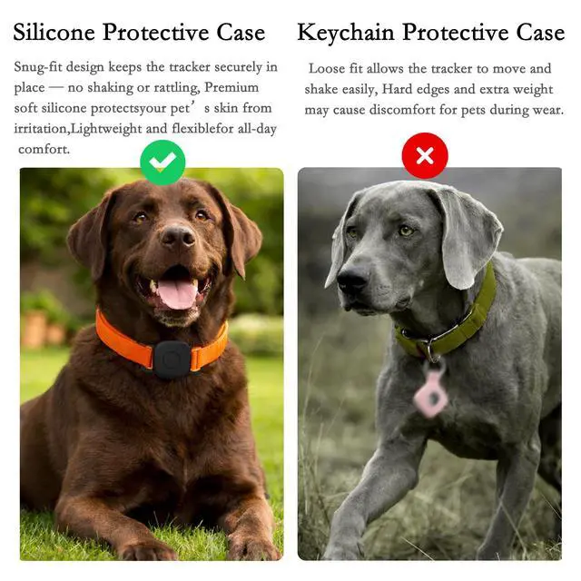 Alt view image 6 of 7 - Waterproof Dog Collar Holder for Tile Life360 Mate 2024/2022 Tracker, Anti Lost Soft Silicone Case for cat pet Necklace, Protective Cover Accessories for Tile Tracker Finder (Black/Green/Pink/Blue)