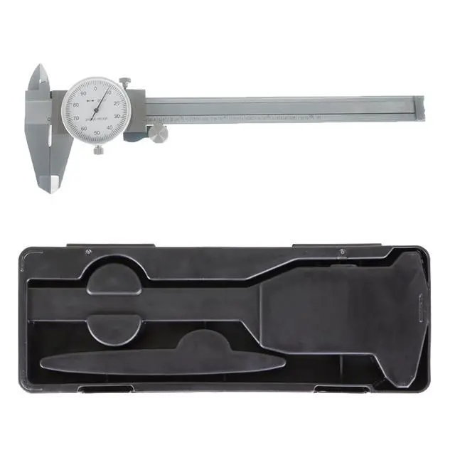 Alt view image 2 of 7 - 0-6 inch Dial Caliper Measuring Tool Imperial Stainless Steel 4-Way Dial Caliper 0.001" Shockproof with Plastic Case