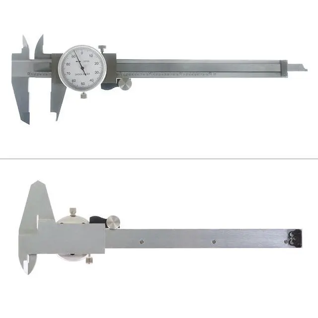 Alt view image 3 of 7 - 0-6 inch Dial Caliper Measuring Tool Imperial Stainless Steel 4-Way Dial Caliper 0.001" Shockproof with Plastic Case