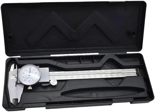 Main image of 0-6 inch Dial Caliper Measuring Tool Imperial Stainless Steel 4-Way Dial Caliper 0.001" Shockproof with Plastic Case