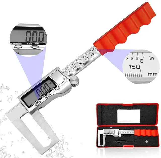 Main image of Disc Brake Rotor Micrometer, 6 Inch Brake Rotor Caliper Measuring Tool of Inch and Millimeter Conversion Stainless Steel Electronic Vernier Caliper Auto-Off Feature Electronic Gauge with LCD Screen