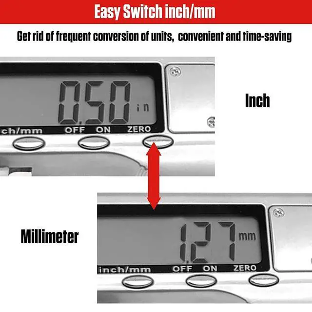 Alt view image 4 of 7 - Disc Brake Rotor Micrometer, 6 Inch Brake Rotor Caliper Measuring Tool of Inch and Millimeter Conversion Stainless Steel Electronic Vernier Caliper Auto-Off Feature Electronic Gauge with LCD Screen