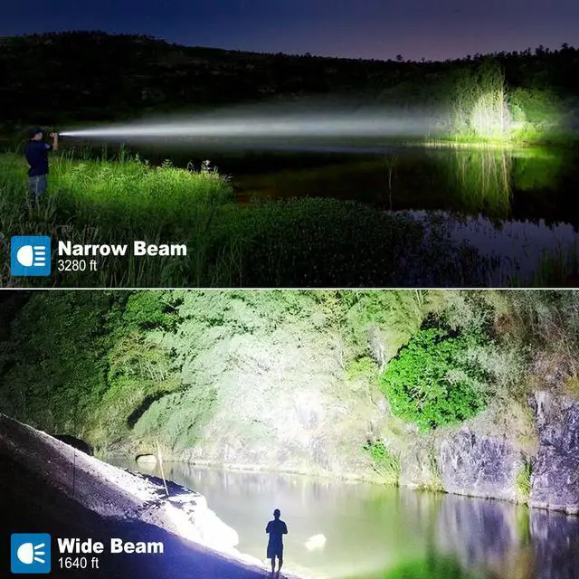 Alt view image 6 of 7 - Rechargeable LED Flashlights High Lumens 2 Pack, 90000 Lumen Super Bright Flashlight, 7 Modes with COB Work Light, IPX7 Waterproof Powerful Flash Light for Home, Camping, Emergencies
