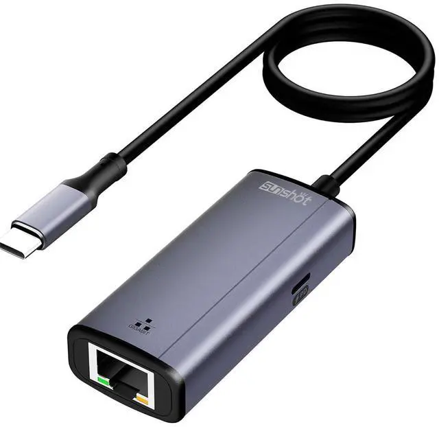 Main image of 2 in 1 USB C to Ethernet Adapter with 100W PD Charging, Type-C to RJ45 Gigabit LAN Adapter for MacBook Pro/Dell XPS/iPad Pro/Surface/Chromebook