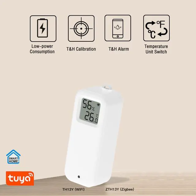 Alt view image 2 of 7 - WLAN Thermometer Hygrometer Sensor, Wireless Smart Temperature and Humidity Digital Display Monitor, with Remote App Notification Alert for Home, Greenhouse(1pack)