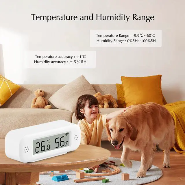 Alt view image 3 of 7 - WiFi Thermometer, Humidity Meter with Smart Alert and Data Storage, Temperature and Humidity Monitor for Bedroom, Baby Room, Warehouse, Cellar, Greenhouse, White with Screen
