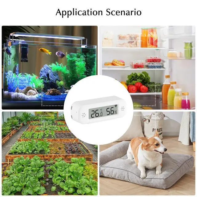 Alt view image 7 of 7 - WiFi Thermometer, Humidity Meter with Smart Alert and Data Storage, Temperature and Humidity Monitor for Bedroom, Baby Room, Warehouse, Cellar, Greenhouse, White with Screen