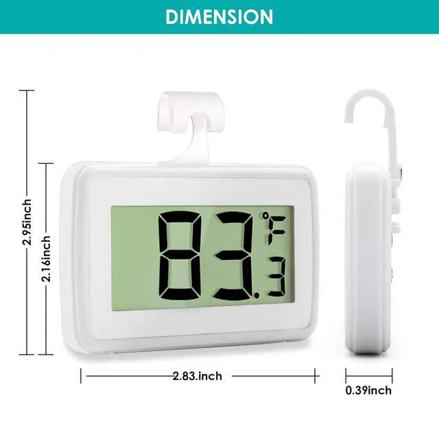 Alt view image 3 of 7 - 4 Pack Digital Refrigerator Thermometer, Waterproof Freezer Room Thermometer,High Precision Fridge Alarm Thermometer with Hook for Kitchen Home, °C/°F Convertible