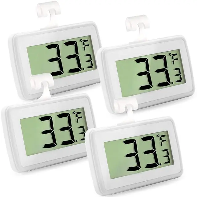 Main image of 4 Pack Digital Refrigerator Thermometer, Waterproof Freezer Room Thermometer,High Precision Fridge Alarm Thermometer with Hook for Kitchen Home, °C/°F Convertible