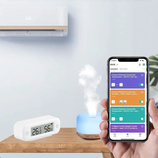 Alt view image 6 of 7 - Thermometer Hygrometer Sensor, Temperature & Humidity Sensor with Notification Alarm for Remote Applications, Free Data Export, Compatible with Alexa- 2 Pack