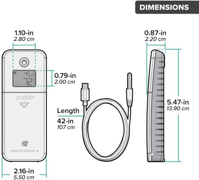 Alt view image 7 of 7 - Temp Tracker Probe Wi-Fi Alert System with The Bridge Gateway and a Temperature Probe Sensor with Ambient Temperature and Humidity