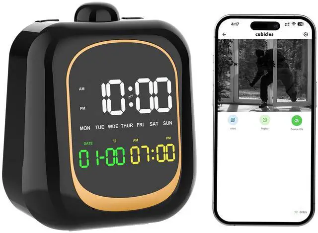 Main image of Hidden Camera Clock - WiFi Full HD 2K Indoor Spy Security Camera Night Vision Motion Detection Nanny 2.4G/5G WiFi Real Time Watch Live Video Nanny Cam