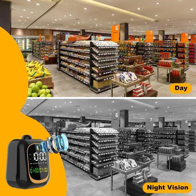 Alt view image 4 of 7 - Hidden Camera Clock - WiFi Full HD 2K Indoor Spy Security Camera Night Vision Motion Detection Nanny 2.4G/5G WiFi Real Time Watch Live Video Nanny Cam