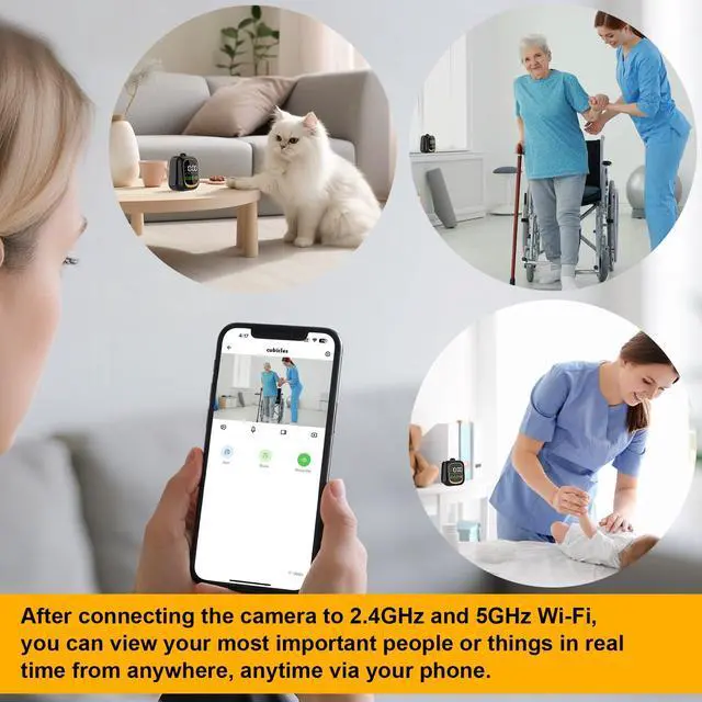 Alt view image 6 of 7 - Hidden Camera Clock - WiFi Full HD 2K Indoor Spy Security Camera Night Vision Motion Detection Nanny 2.4G/5G WiFi Real Time Watch Live Video Nanny Cam