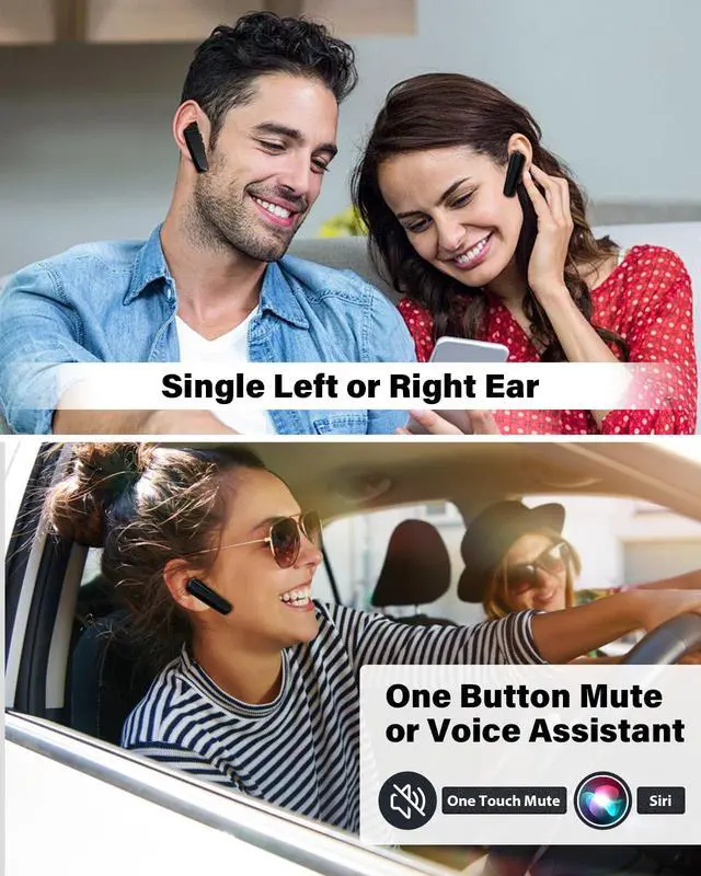 Alt view image 3 of 7 - Bluetooth Headset, Single Ear Business Earbuds, V5.3 Hands-Free Earphones with Hook, 16 Hrs Talk Time Wireless Earbuds, Bluetooth Earpiece with Built-in Mic for Driving/Business/Office/Truck Driver