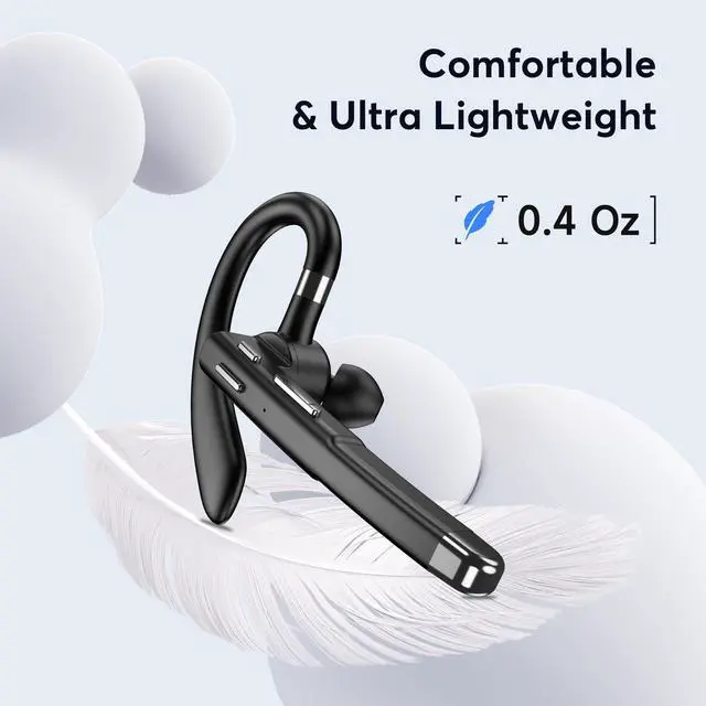 Alt view image 4 of 7 - Bluetooth Headsets, Wireless Bluetooth Earbuds with 500mAh Charging Case, 100Hrs Talk Time Wireless Earpiece, Hands-Free Headphones Built-in Mic & Mute Button, 270° Rotatable for Business/Driving