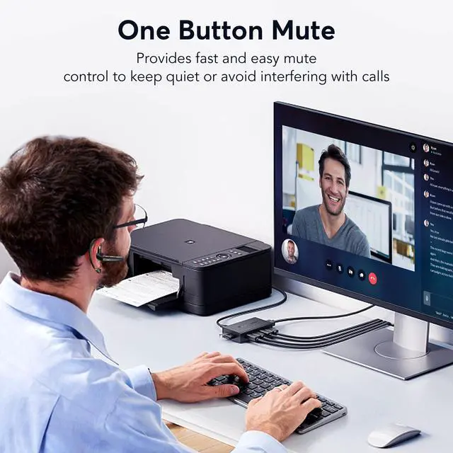 Alt view image 5 of 7 - Bluetooth Headsets, Wireless Bluetooth Earbuds with 500mAh Charging Case, 100Hrs Talk Time Wireless Earpiece, Hands-Free Headphones Built-in Mic & Mute Button, 270° Rotatable for Business/Driving
