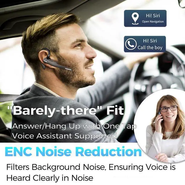 Alt view image 5 of 6 - AI Bluetooth Headset Wireless Bluetooth Headphone Earphone Earpiece with Translation, Noise Cancelling, Last 72H, Single-Ear Earbuds with Microphone, for Phone/PC/Laptop, Daily/Office/Trucker