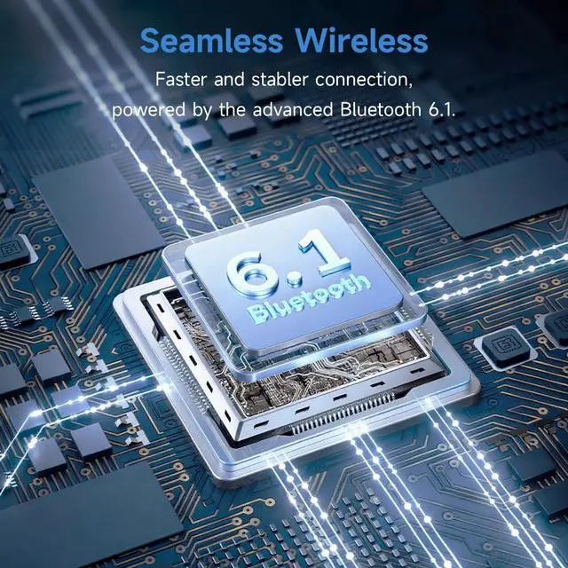Alt view image 4 of 7 - Bluetooth Headset V6.1,100Hrs Talk Time Wireless Earpiece with Mic for Work,CVC8.0 Noise Cancelling Wireless Earbud, Business Earbud with 500 mAh Charging Case for Trucker/Home/Office Work