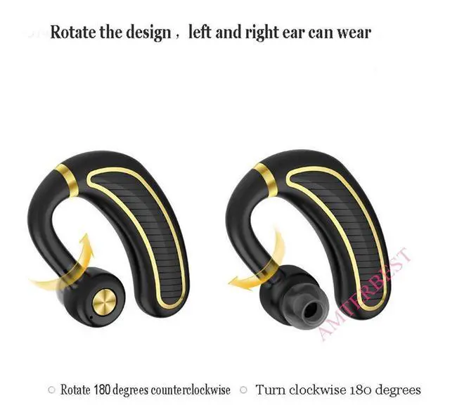 Alt view image 5 of 7 - Bluetooth Headset,Wireless Bluetooth 4.1 Business Headphone Earphone Super Long Standby Earpiece with Mic,Sweatproof,Noise Reduction,Mute Switch for Cell Phone, Skype, Truck Driver,Office,Sport