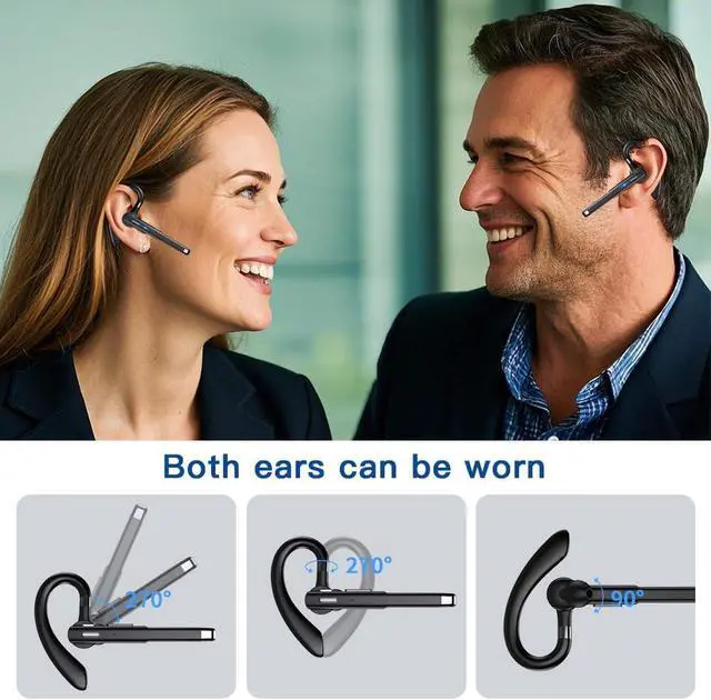 Alt view image 6 of 7 - Bluetooth Headset with USB Type C 270 Degrees Rotatable Microphone for Truck Driver Bussiness and Travel