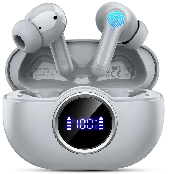 Main image of 2026 Bluetooth 5.4 Earbuds Wireless Headphones, 48Hrs Stereo Bass Ear Buds ENC Noise Cancelling, 4 Clear Call Mic, IP-X7 Waterproof USB-C in-Ear Earphones for Sport Gym Phone Laptop Pad Android iOS