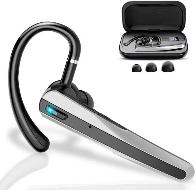 Main image of Bluetooth Headset V5.3, Wireless Headset with ENC Noise Canceling Mic, 120Hrs Talk Single-Ear Bluetooth Earpiece, LED Display, IP7 Waterproof Hand-Free Earphone for Business/Trucker/Driver