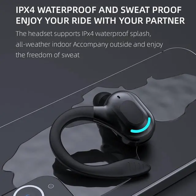 Alt view image 7 of 7 - Wireless Earbuds with Earhooks Single Bluetooth Earpiece Sports Headphones Over the Ear Running Workout Wrap Around Earbuds 20H Long Battery Life Waterproof Noise Cancelling Headset for Android iOS