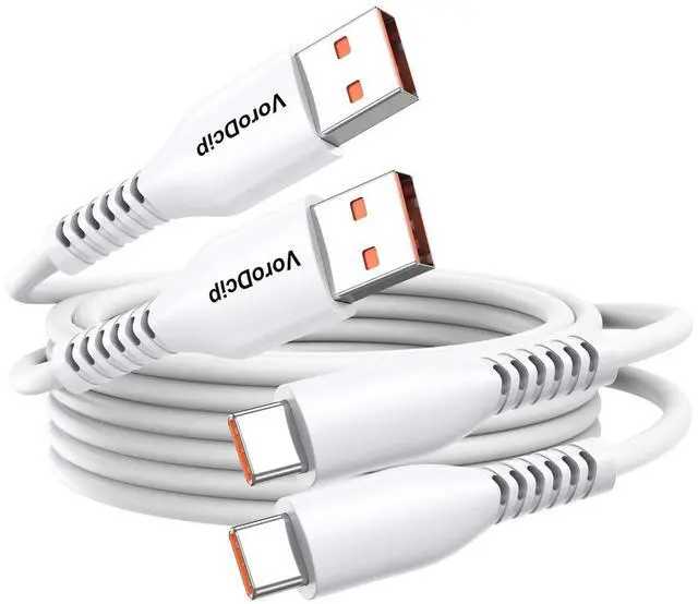Main image of 15 FT USB C Cable Fast Charging 2 Pack, Extra Long USB A to Type C White Data Cord, 15 Foot USB-A to USBC Cables for Security Camera, iPhone 17/16/15, Galaxy S24/S23, Tablet, Game Controller