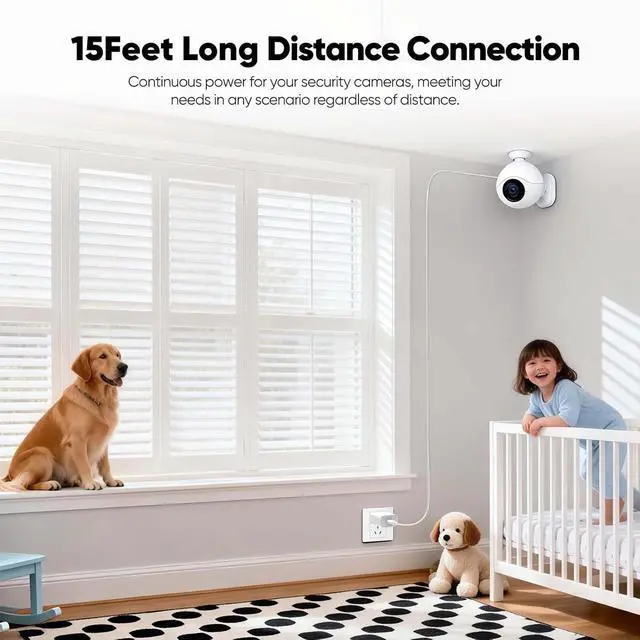 Alt view image 2 of 7 - 15 FT USB C Cable Fast Charging 2 Pack, Extra Long USB A to Type C White Data Cord, 15 Foot USB-A to USBC Cables for Security Camera, iPhone 17/16/15, Galaxy S24/S23, Tablet, Game Controller