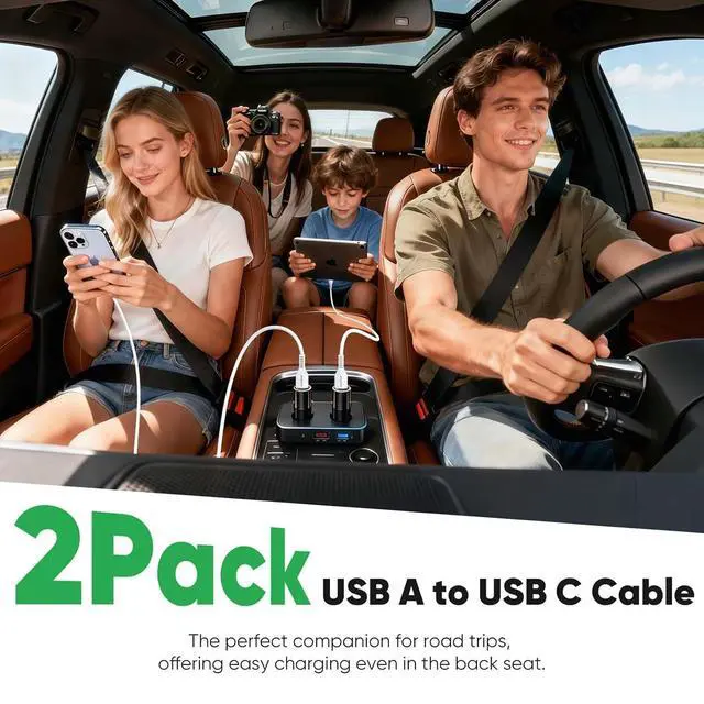 Alt view image 7 of 7 - 15 FT USB C Cable Fast Charging 2 Pack, Extra Long USB A to Type C White Data Cord, 15 Foot USB-A to USBC Cables for Security Camera, iPhone 17/16/15, Galaxy S24/S23, Tablet, Game Controller
