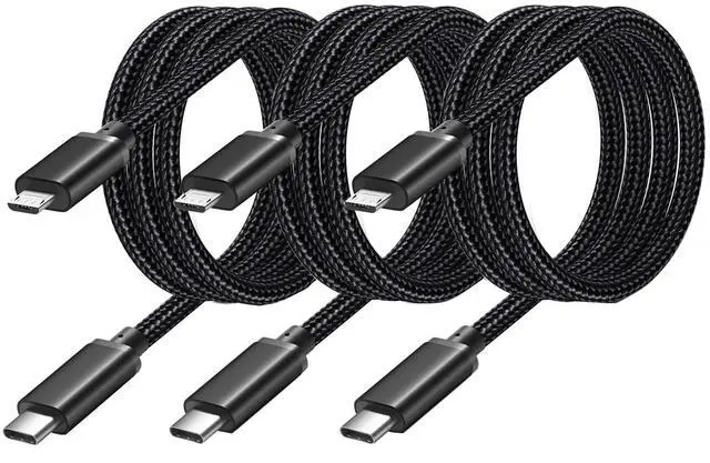 Main image of Micro USB to USB C Cable 3.3ft, 3 Pack Braided USBC to Micro USB Cable, 2.4A Charging & 480Mbps Data Transfer,Type-C to USB Micro Android Charger Cable for Kindle/PS4 Xbox Controller/Samsung S7 S6 S5