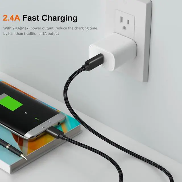 Alt view image 3 of 7 - Micro USB to USB C Cable 3.3ft, 3 Pack Braided USBC to Micro USB Cable, 2.4A Charging & 480Mbps Data Transfer,Type-C to USB Micro Android Charger Cable for Kindle/PS4 Xbox Controller/Samsung S7 S6 S5