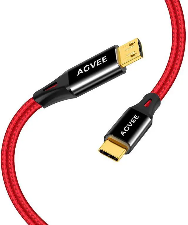 Main image of 2 Pack 10ft USB-C to Micro USB Cable | Gold Plated End Tips, Data Transfer Charger Cord for Micro USB Devices, PS4 XBox Controller, Kindle, Old Android Phone