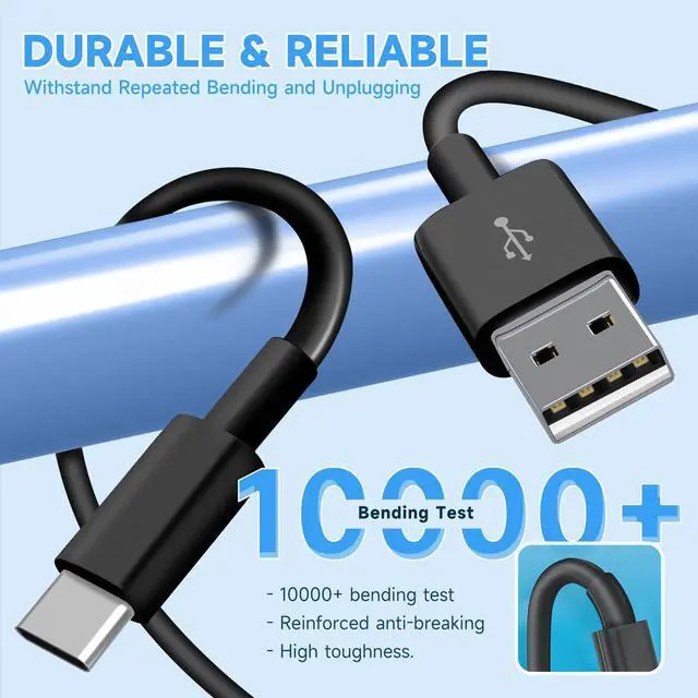 Alt view image 5 of 7 - 2 Pack 16.4ft/5M Long USB C Cable, Charging and Data Transfer, Durable USB A to USB C Power Charging Replacement Cord for Home Security Cameras, Phones, Switch Pro Controllers and More Devices-Black