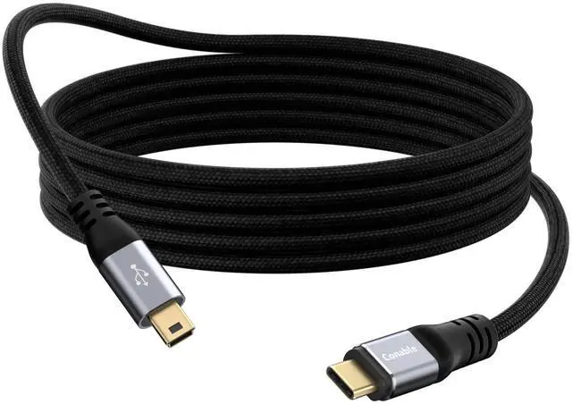 Main image of USB C to Mini USB Cable 12FT, Type C to Mini B Fast Charging Cord Compatible with GoPro Hero 3+, PS3 Controller, MP3 Player, Dash Cam, Garmin Nuvi GPS, Camera, GPS Receiver, Snowball iCE Mic, TI-84