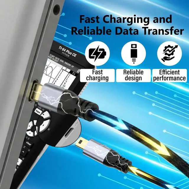 Alt view image 5 of 6 - USB C to Mini USB Cable 12FT, Type C to Mini B Fast Charging Cord Compatible with GoPro Hero 3+, PS3 Controller, MP3 Player, Dash Cam, Garmin Nuvi GPS, Camera, GPS Receiver, Snowball iCE Mic, TI-84