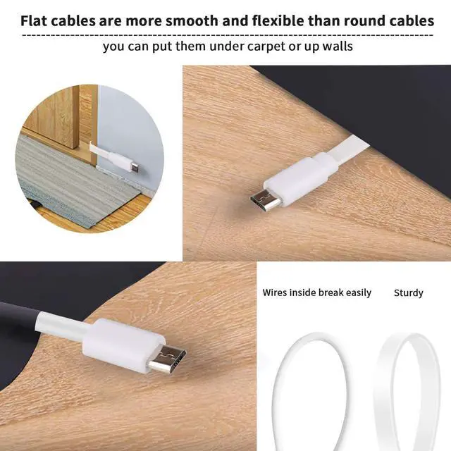 Alt view image 4 of 7 - 2 Pack 13.1FT Power Extension Cable Compatible with WyzeCam,Wyze Cam v4,WyzeCam Pan,WYZE Cam OG,Kasa Cam,Nest Cam,Blink,Cloud Cam,USB to Micro USB Charging and Data Sync Cord for CameraNot Type C