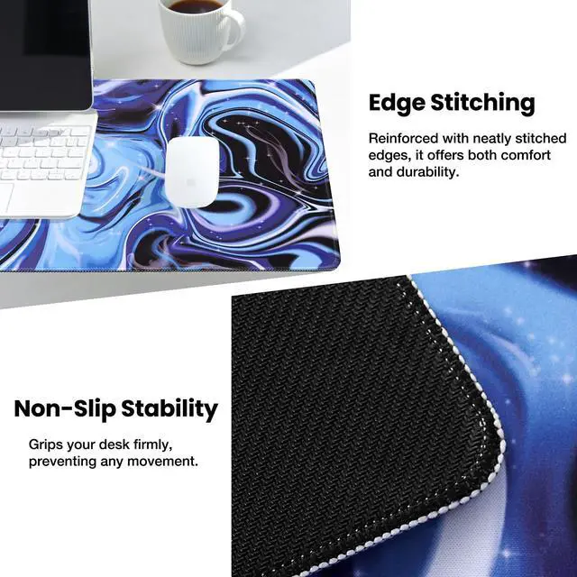 Alt view image 2 of 6 - Waterproof Mouse Pad with Durable Stitched Edge, Large Gaming Keyboard Pad, Non-Slip Rubber Base, Extended Desk pad for Gamer, Office & Home, Fluid Mousepad 31.5''x 11.8''x 0.12''