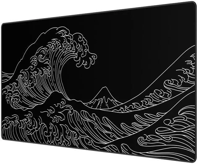 Main image of Gaming Mouse Pad, Large Mousepad with Non-Slip Rubber Base, Smooth Cloth Surface Desk Keyboard Mat for Computer, PC, Laptop, Desktop 35.4 x 15.7 Inches, Black